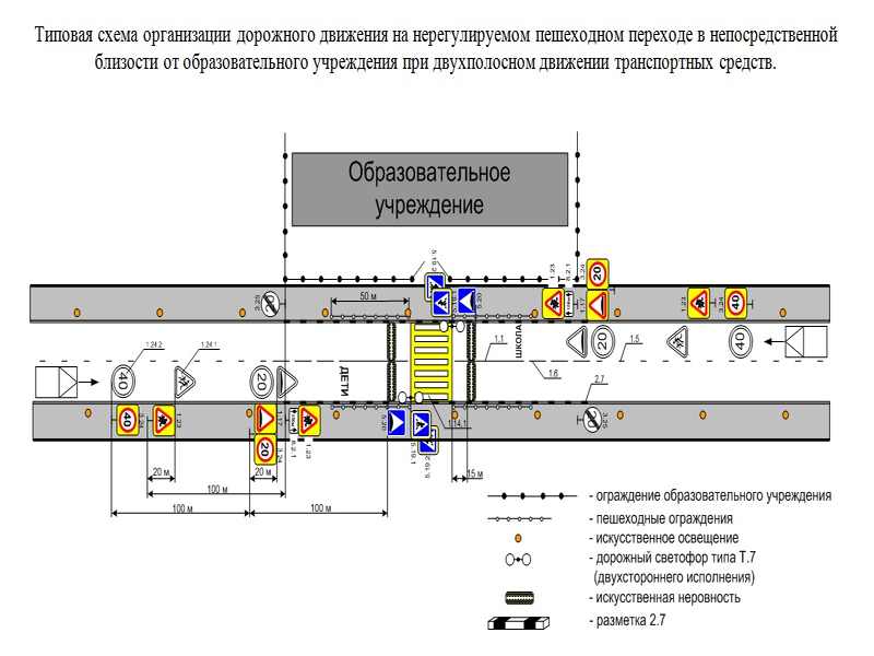 Схема пешеходных переходов